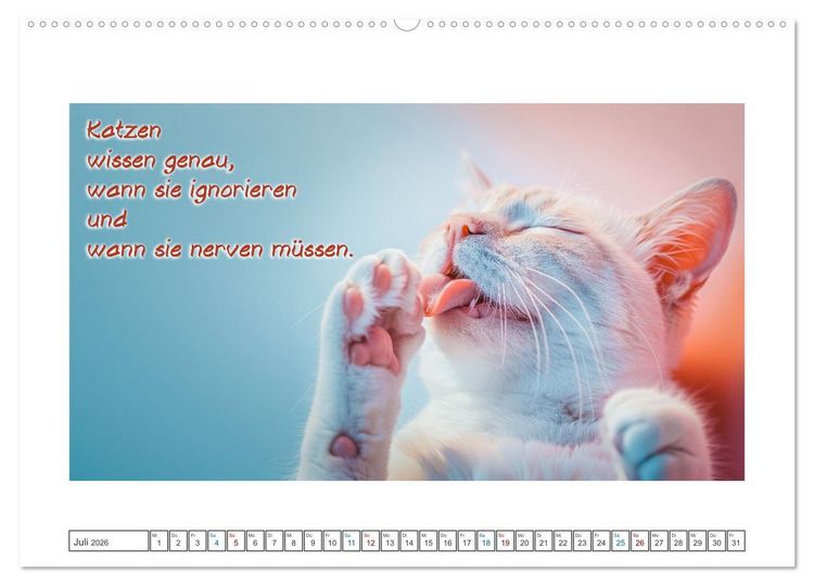 Produktbild: Katzenpower (Wandkalender 2026 DIN A2 quer), CALVENDO Monatskalender