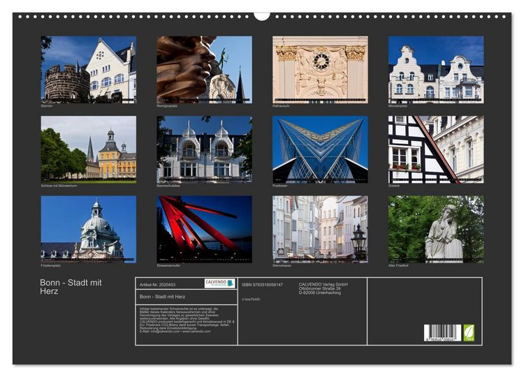 Produktbild: Bonn - Stadt mit Herz (Wandkalender 2026 DIN A2 quer), CALVENDO Monatskalender