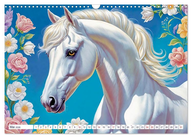 Produktbild: Lipizzaner. Kunstvolle Portr&auml;ts sch&ouml;ner Pferde (Wandkalender 2026 DIN A3 quer), CALVENDO Monatskalender