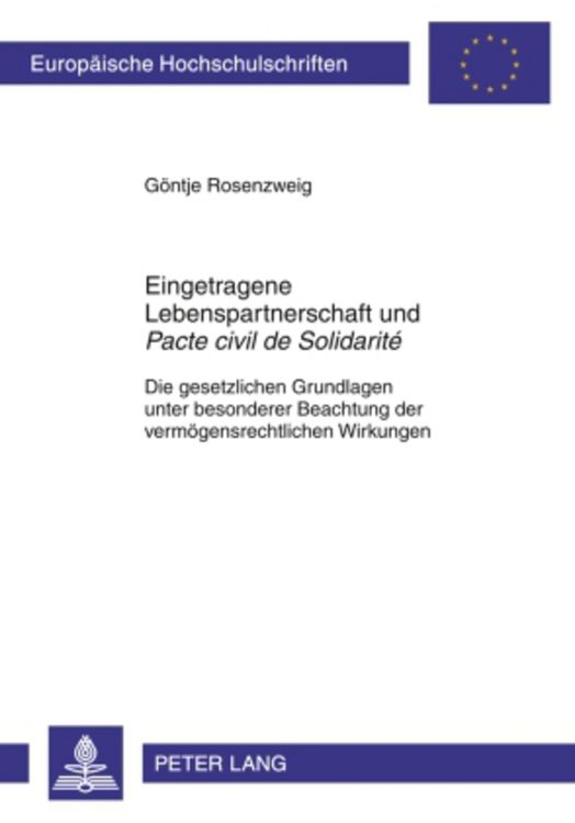 Produktbild: Eingetragene Lebenspartnerschaft und &laquo;Pacte civil de Solidarit&eacute;&raquo;