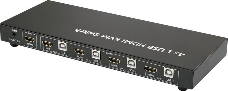 Produktbild: SpeaKa Professional 4 Port KVM-Umschalter HDMI USB 1920 x 1080 Pixel, 3840 x 2160 Pixel