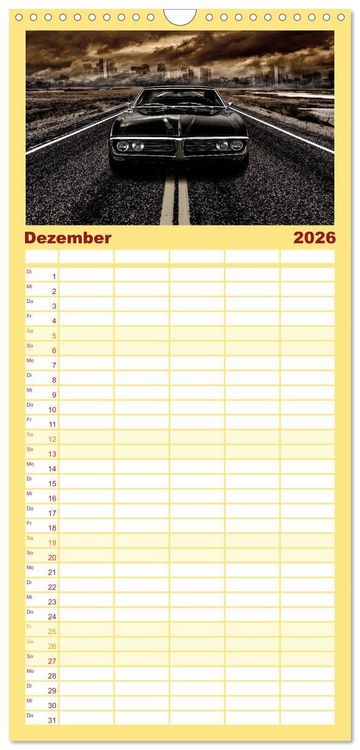 Produktbild: Familienplaner 2026 - American Automobile mit 5 Spalten (Wandkalender, 21 x 45 cm) CALVENDO