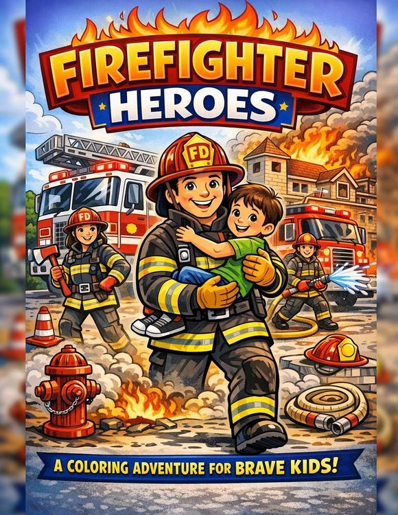 Produktbild: FireFighter Heroes, A Coloring Adventure for Brave Kids!