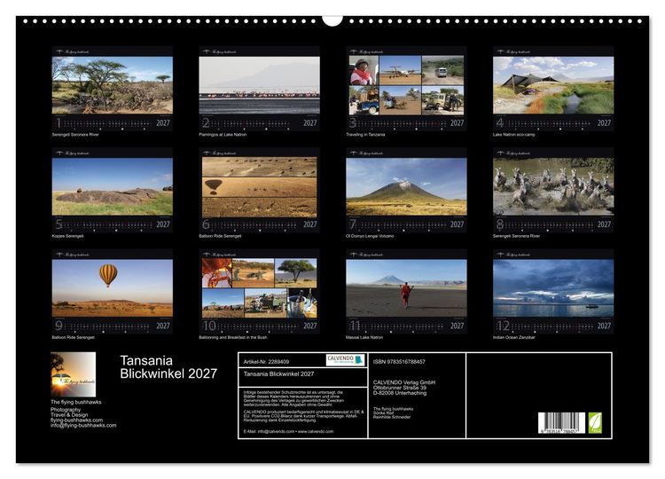 Produktbild: Tansania Blickwinkel 2027 (Wandkalender 2027 DIN A2 quer), CALVENDO Monatskalender