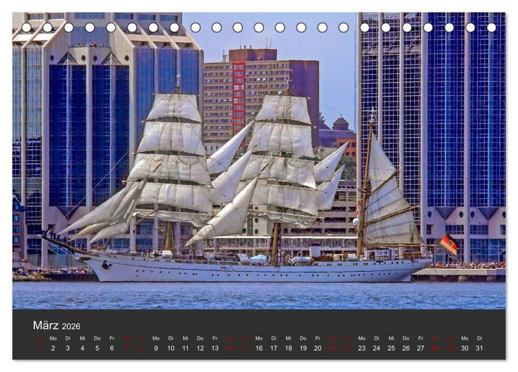 Produktbild: Windjammer-Regatta - Tall Ships Atlantic Challenge (Tischkalender 2026 DIN A5 quer), CALVENDO Monatskalender