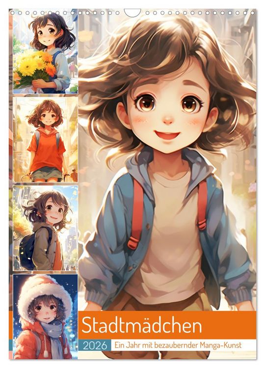 Produktbild: Stadtm&auml;dchen. Ein Jahr mit bezaubernder Manga-Kunst (Wandkalender 2026 DIN A3 hoch), CALVENDO Monatskalender
