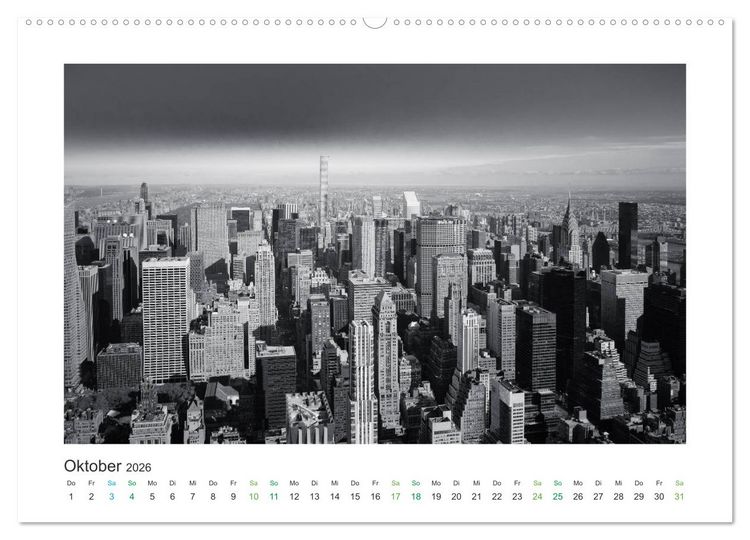 Produktbild: New York in schwarz weiss (hochwertiger Premium Wandkalender 2026 DIN A2 quer), Kunstdruck in Hochglanz