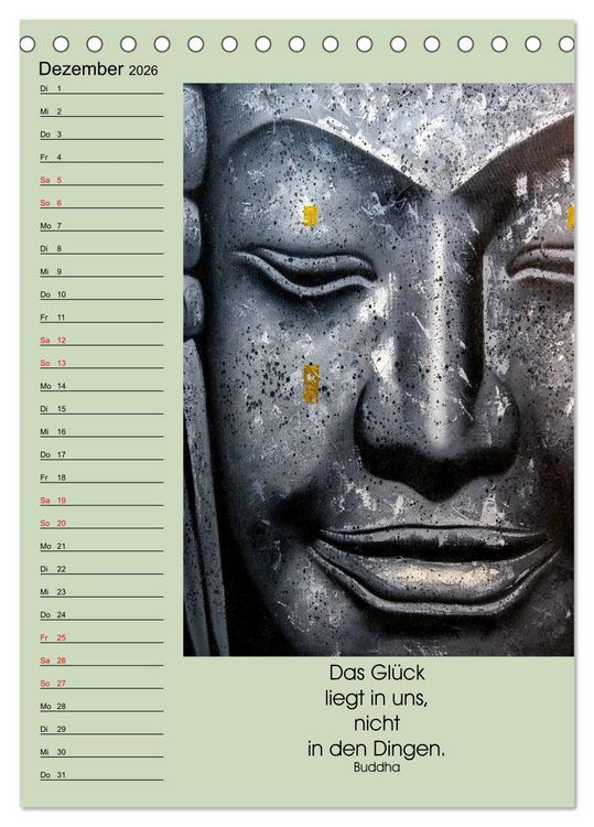 Produktbild: Lebensfreude Buddha (Tischkalender 2026 DIN A5 hoch), CALVENDO Monatskalender