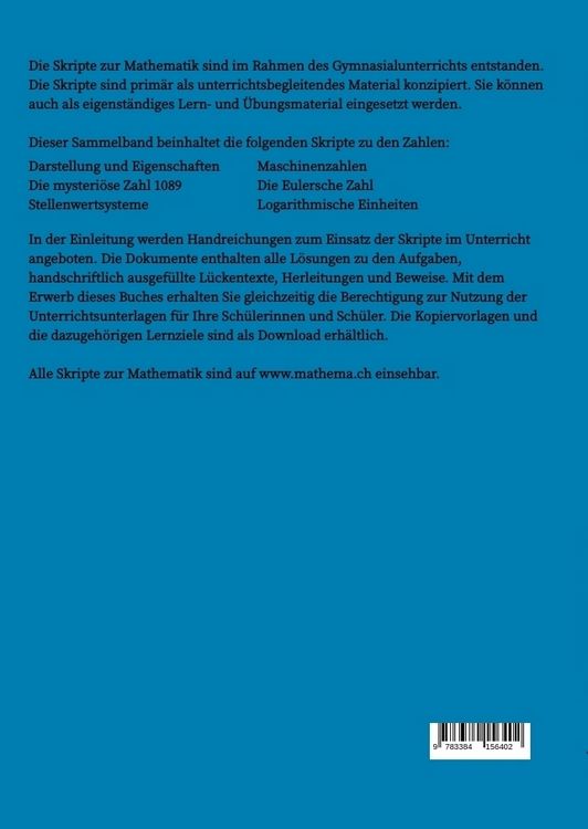 Produktbild: Skripte zur Mathematik - Zahlen