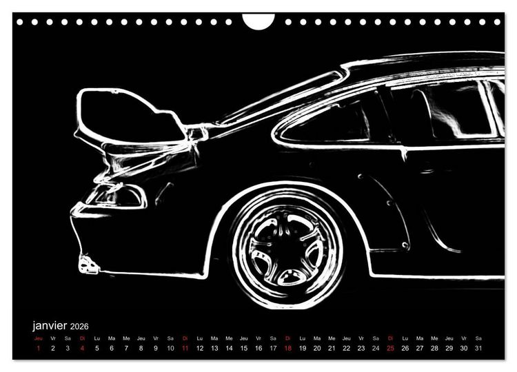 Produktbild: 911 Lignes (Calendrier mural 2026 DIN A4 vertical), CALVENDO calendrier mensuel