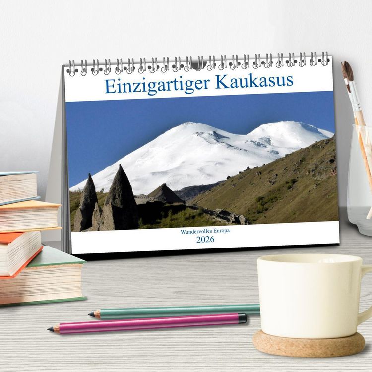 Produktbild: Einzigartiger Kaukasus (Tischkalender 2026 DIN A5 quer), CALVENDO Monatskalender