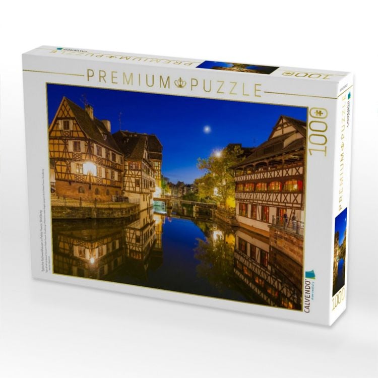 Produktbild: CALVENDO Puzzle Typische Fachwerkh&auml;user in Petite France, Stra&szlig;burg | 1000 Teile Lege-Gr&ouml;&szlig;e 64x48cm Foto-Puzzle f&uuml;r gl&uuml;ckliche Stunden