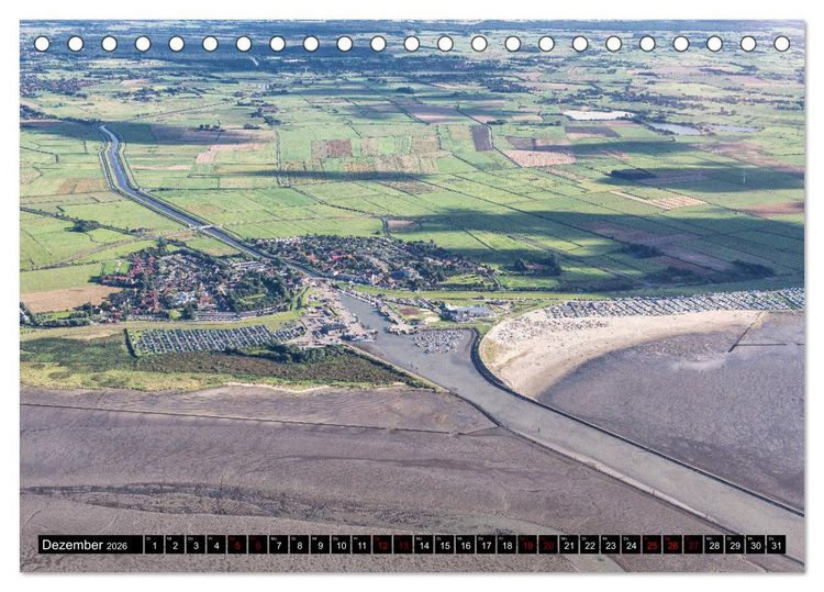 Produktbild: Das Wattenmeer von oben (Tischkalender 2026 DIN A5 quer), CALVENDO Monatskalender