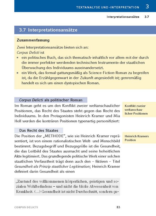 Produktbild: Corpus Delicti von Juli  Zeh - Textanalyse und Interpretation