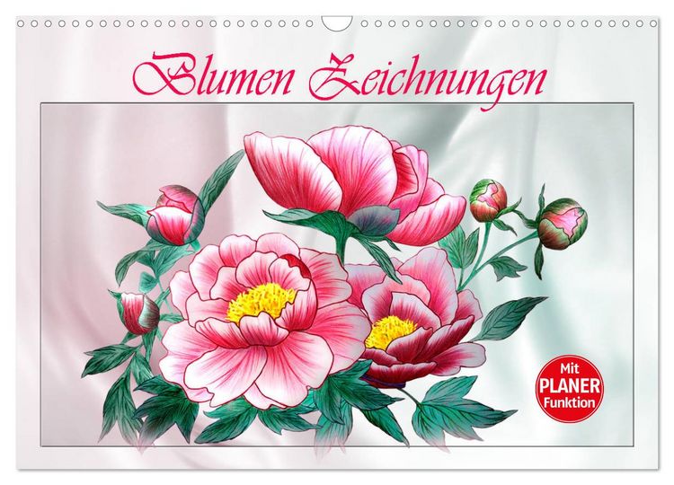 Produktbild: Blumen-Zeichnungen (Wandkalender 2026 DIN A3 quer), CALVENDO Monatskalender