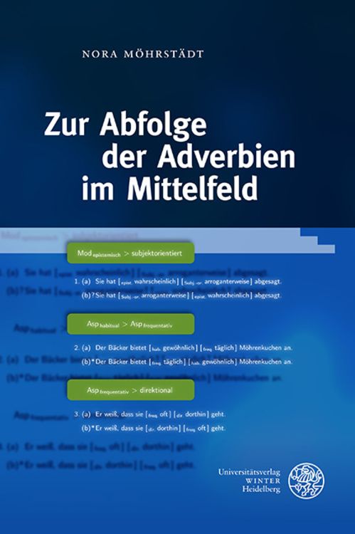 Produktbild: Zur Abfolge der Adverbien im Mittelfeld