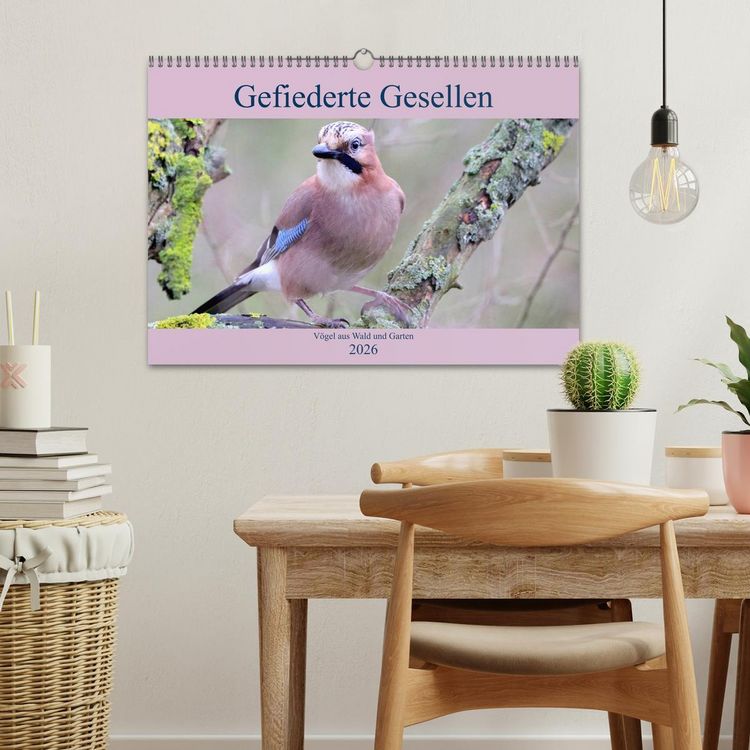 Produktbild: Gefiederte Gesellen - V&ouml;gel aus Wald und Garten (Wandkalender 2026 DIN A3 quer), CALVENDO Monatskalender