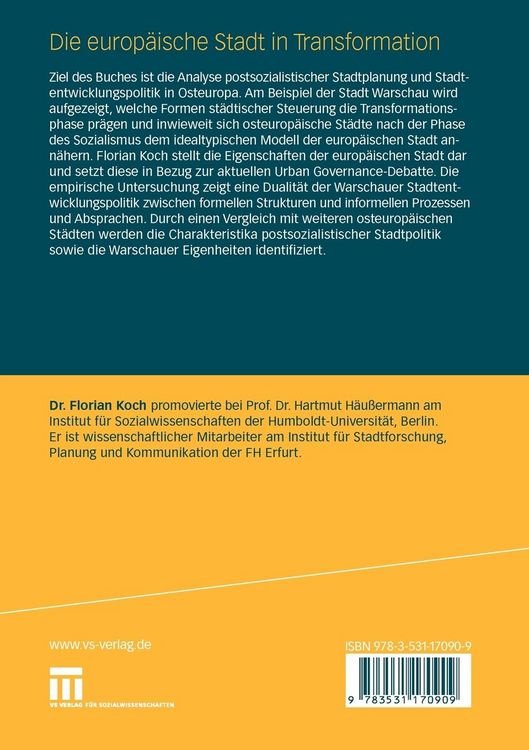 Produktbild: Die europ&auml;ische Stadt in Transformation