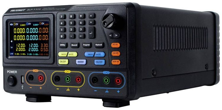 Produktbild: VOLTCRAFT DLP-3306 Labornetzger&auml;t, einstellbar 0 - 30 V 0 - 6 A 378 W RS-232, USB, LAN Slave-Funktion Anzahl Ausg&auml;nge 3 x