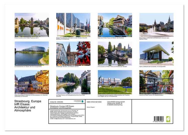 Produktbild: Strasbourg. Europa trifft Elsass: Architektur und Atmosph&auml;re (Wandkalender 2026 DIN A2 quer), CALVENDO Monatskalender