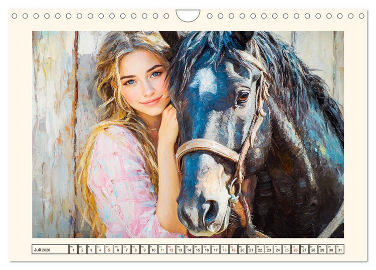 Produktbild: Seelenverwandte. Frauen und Pferde. Die Magie der Verbundenheit (Wandkalender 2026 DIN A4 quer), CALVENDO Monatskalender