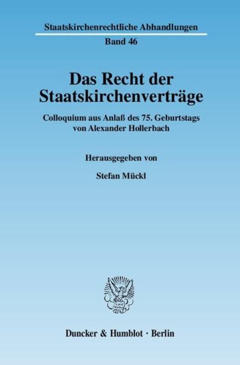 Bild vom Artikel Das Recht der Staatskirchenverträge. vom Autor Stefan Mückl