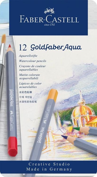 Produktbild: Faber-Castell Aquarellstifte Goldfaber Aqua, 12er Set Metalletui