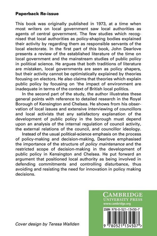 Produktbild: The Politics of Policy in Local Government