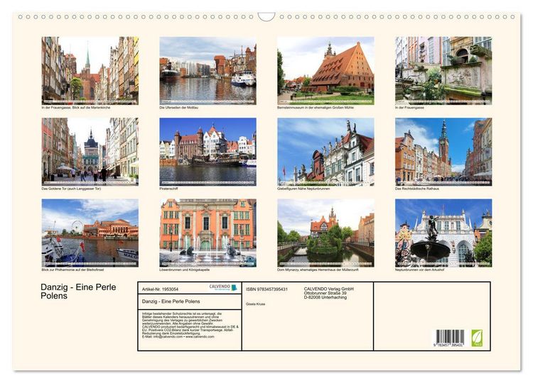 Produktbild: Danzig - Eine Perle Polens (Wandkalender 2026 DIN A2 quer), CALVENDO Monatskalender