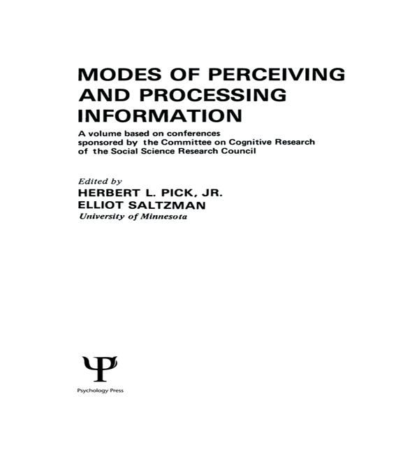 Produktbild: Modes of Perceiving and Processing Information