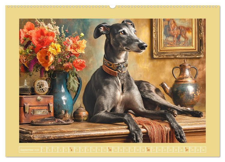 Produktbild: Windhunde. Seelenfl&uuml;sterer zwischen Anmut, Tempo und Stille (hochwertiger Premium Wandkalender 2026 DIN A2 quer), Kunstdruck in Hochglanz