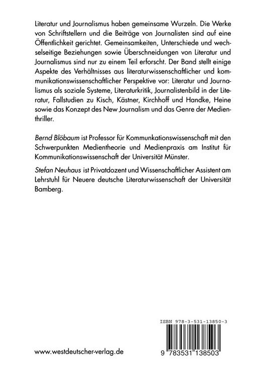 Produktbild: Literatur und Journalismus
