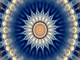 Produktbild: CALVENDO Puzzle Mandala blau | 1000 Teile Lege-Gr&ouml;&szlig;e 64 &times; 48 cm Foto-Puzzle f&uuml;r gl&uuml;ckliche Stunden