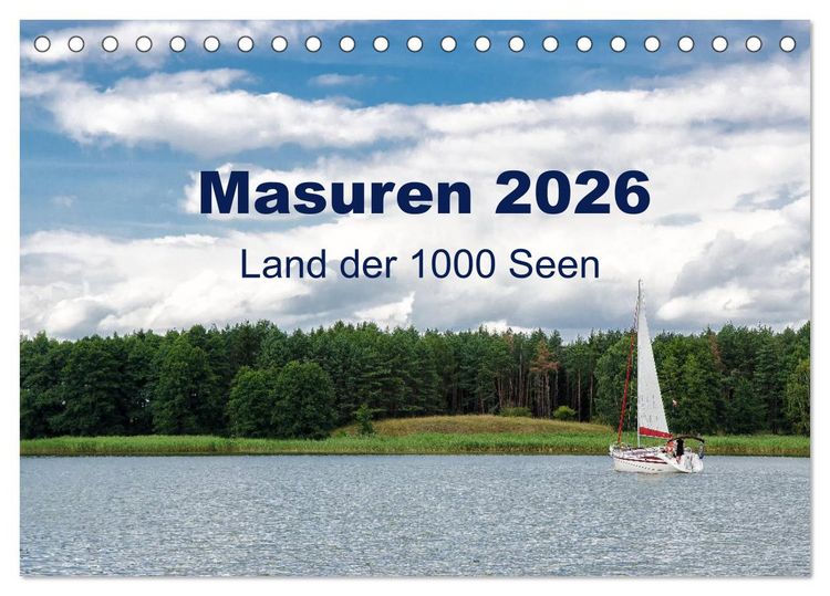 Produktbild: Masuren 2026 - Land der 1000 Seen (Tischkalender 2026 DIN A5 quer), CALVENDO Monatskalender