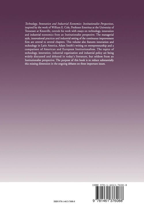 Produktbild: Technology, Innovation and Industrial Economics: Institutionalist Perspectives