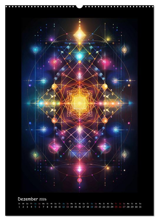 Produktbild: Fractale Mandalas (Wandkalender 2026 DIN A2 hoch), CALVENDO Monatskalender