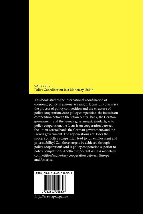 Produktbild: Policy Coordination in a Monetary Union