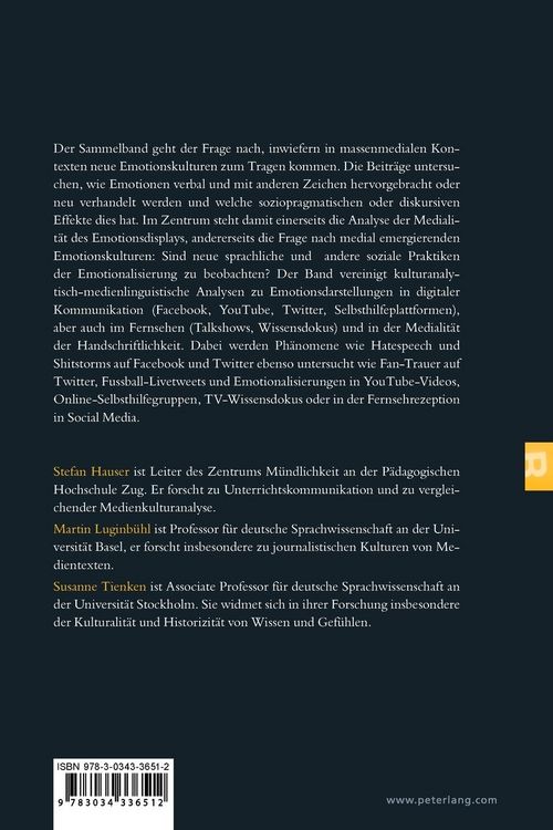 Produktbild: Mediale Emotionskulturen