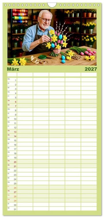 Produktbild: Familienplaner 2027 - Floristen und ihr Handwerk mit 5 Spalten (Wandkalender, 21 x 45 cm) CALVENDO