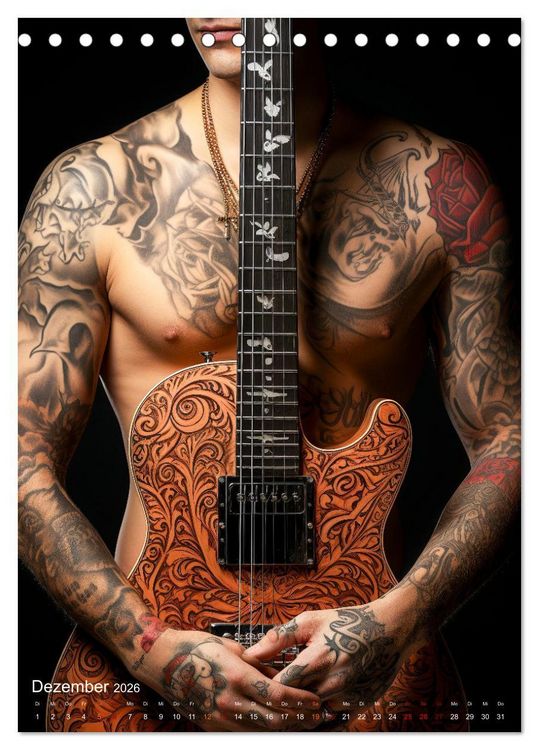 Produktbild: Tattoos Kunst auf der Haut (Tischkalender 2026 DIN A5 hoch), CALVENDO Monatskalender