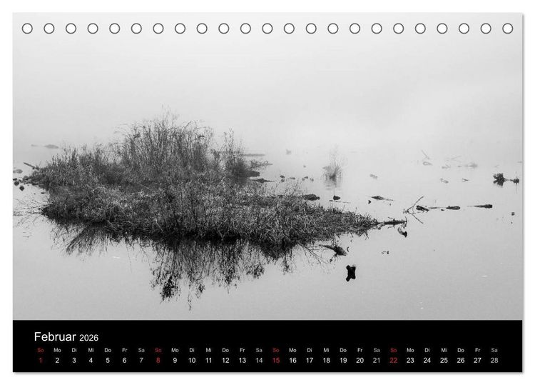 Produktbild: Monochrom 2026 (Tischkalender 2026 DIN A5 quer), CALVENDO Monatskalender