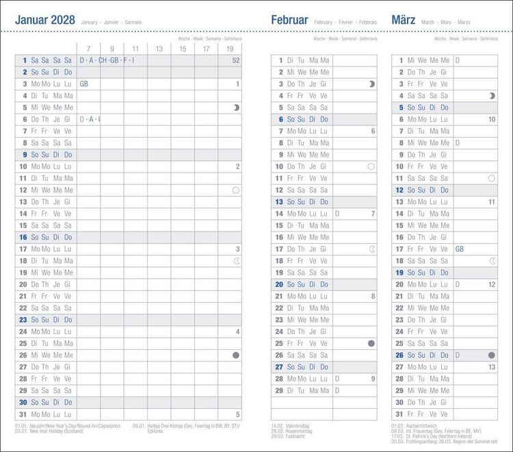 Produktbild: Leporello, schwarz Kalender 2027