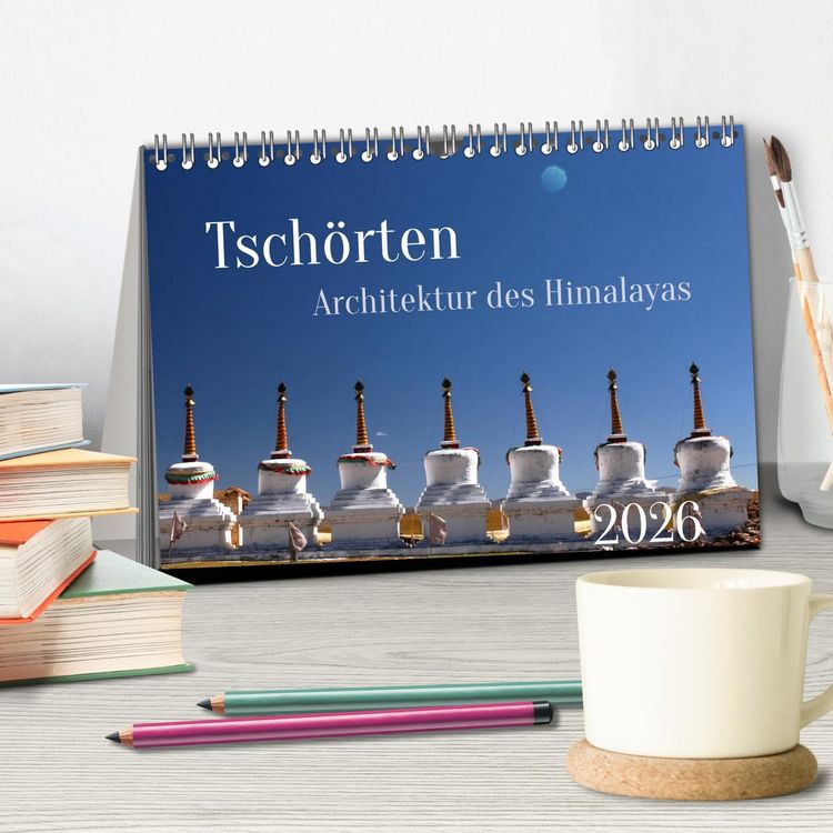 Produktbild: Tsch&ouml;rten, Architektur des Himalaya (Tischkalender 2026 DIN A5 quer), CALVENDO Monatskalender