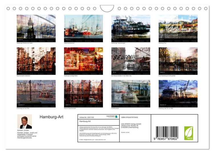 Produktbild: Hamburg-Art (Wandkalender 2026 DIN A4 quer), CALVENDO Monatskalender