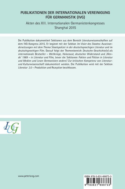 Produktbild: Akten des XIII. Internationalen Germanistenkongresses Shanghai 2015: Germanistik zwischen Tradition und Innovation