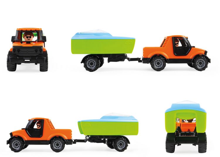 Produktbild: LENA 01633 - Truckies Pick Up mit Boaties-Anh&auml;nger