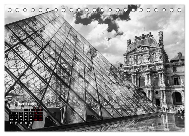 Produktbild: Paris-Impressionen in Schwarz-Wei&szlig; (Tischkalender 2027 DIN A5 quer), CALVENDO Monatskalender