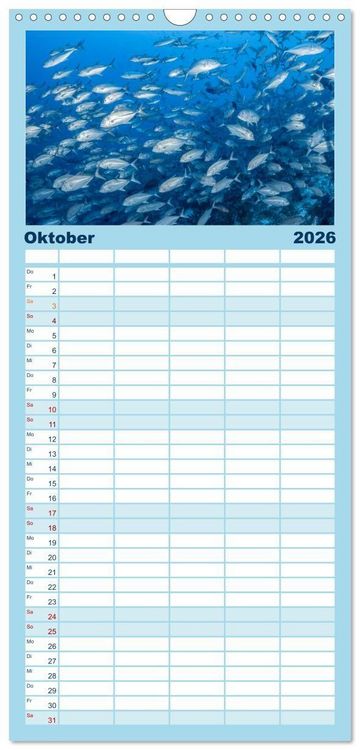 Produktbild: Familienplaner 2026 - Unterwasserwelt Christmas Island mit 5 Spalten (Wandkalender, 21 x 45 cm) CALVENDO