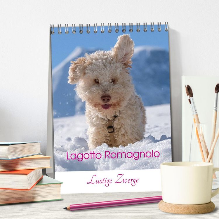 Produktbild: Lagotto Romagnolo - Lustige Zwerge (Tischkalender 2026 DIN A5 hoch), CALVENDO Monatskalender