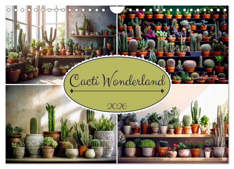 Produktbild: Cacti Wonderland (Wall Calendar 2026 DIN A4 landscape), CALVENDO 12 Month Wall Calendar